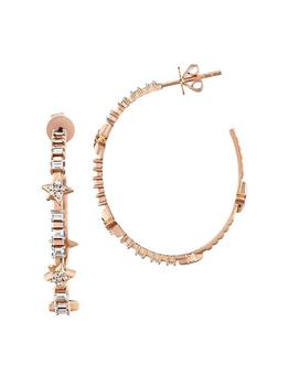 商品Bee Goddess | Star Light Sirius 18K Rose Gold & Diamond Hoop Earrings,商家Saks Fifth Avenue,价格¥34789图片