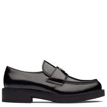 Prada | 【预售3-7天】PRADA/普拉达 21年秋冬 男士黑色亮面皮革乐福鞋2DE127_055_F0002商品图片,8折, 包邮包税