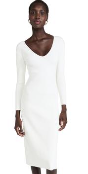 vince dress, Vince | Vince V Neck Ribbed Dress商品图片 4折