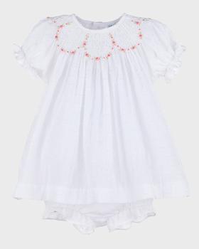 商品Luli & Me | Girl's Swiss Dot Bishop Dress W/ Bloomers, Size 6M-24M,商家Neiman Marcus,价格¥429图片