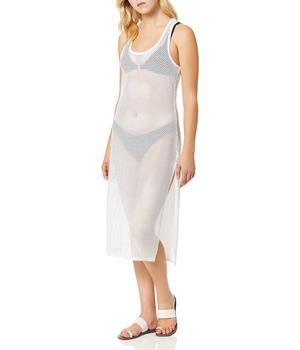 Calvin Klein | Women's Standard Solid Maxi Crochet Racerback Cover Up Tank Dress商品图片,