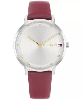 Tommy Hilfiger | Women's Quartz Cranberry Leather Strap Watch 35mm,商家Macy's,价格¥498