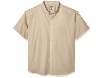product Men's Big and Tall Wrinkle Free Short Sleeve Button Down Check Shirt image