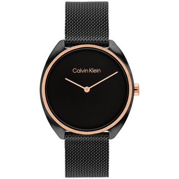 Calvin Klein | Women's Quartz Black Stainless Steel Mesh Bracelet Watch 34mm商品图片,