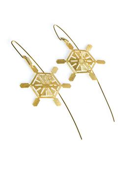 萨克斯真假, Stefano Patriarchi 帕特雅克 | Etched Golden Silver Frost Drop Earrings商品图片 7.2折