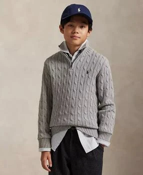 Ralph Lauren | Big Boys Cable-Knit Cotton Quarter-Zip Sweater,商家Macy's,价格¥555