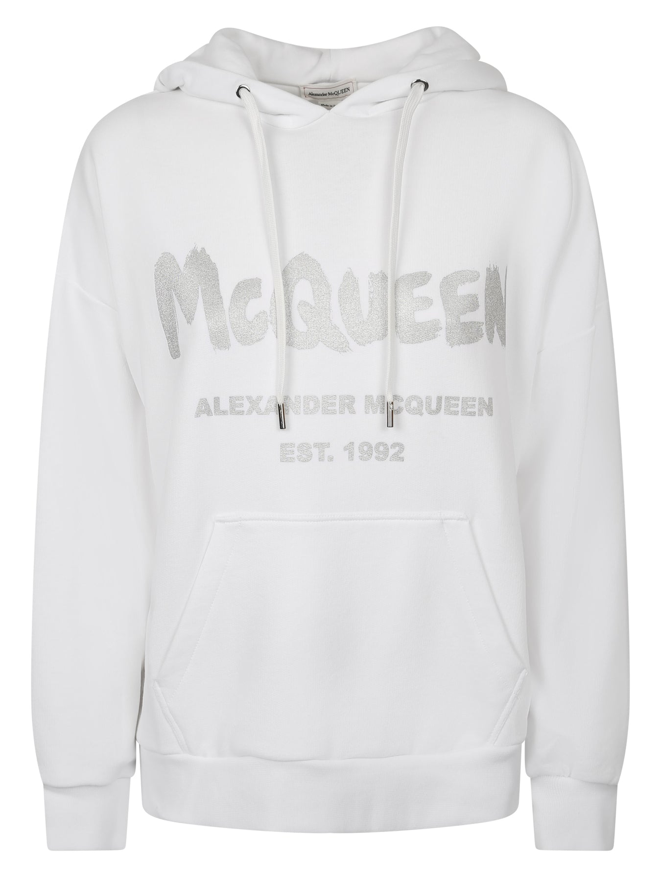 Alexander McQueen | ALEXANDER MCQUEEN 女士白色棉质连帽卫衣 674882-QZAD5-0934商品图片,