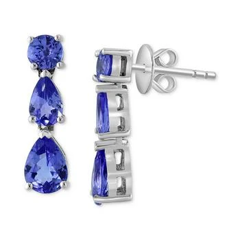 Effy | EFFY® Tanzanite Graduated Pear-Shape Drop Earrings (2-3/4 ct. t.w.) in Sterling Silver,商家Macy's,价格¥1834