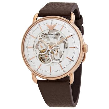 手表男阿玛尼评价, Emporio Armani | Aviator Automatic Mens White Skeleton Dial Watch AR60027商品图片 5.5折