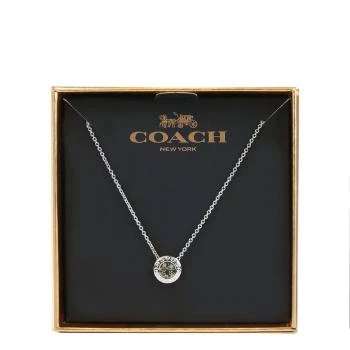 推荐COACH 女士银色时尚合金圆形镶钻项链 F54514SLV商品