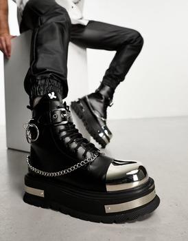 Koi Footwear | KOI Borin hardward extreme platform boots in black商品图片,