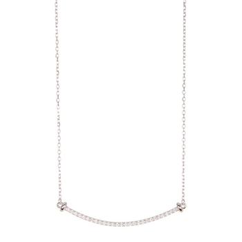 product Adornia Crystal Curved Bar Necklace .925 Sterling Silver image