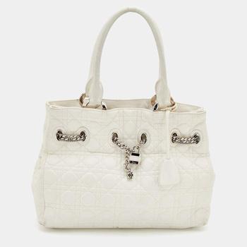 [二手商品] Dior | Dior White Cannage Leather Chri Chri Tote商品图片,9.1折, 满1件减$100, 满减