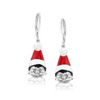 Ross-Simons Multicolored Enamel Elf Drop Earrings With 4.5-5mm Cultured Pearls in Sterling Silver,价格$118.30