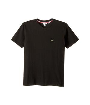 Lacoste | Short Sleeve Solid V-Neck T-Shirt (Toddler/Little Kids/Big Kids)商品图片,9.5折起, 独家减免邮费