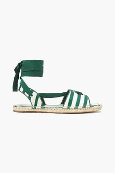 Zimmermann | Lace-up striped cotton-canvas espadrille sandals,商家THE OUTNET US,价格¥469