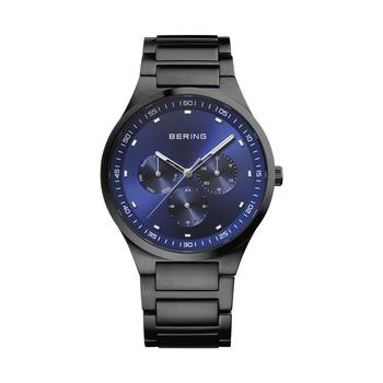 推荐Men's Classic Black Stainless Steel Bracelet Watch 40mm商品