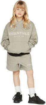 Essentials | 儿童绿色抓绒徽标短裤商品图片,