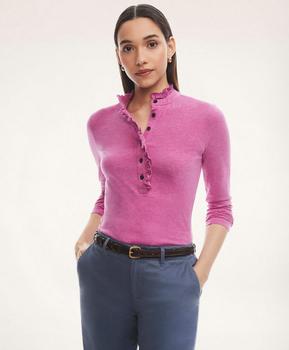 布克兄弟 衬衫, Brooks Brothers | Supima® Cotton Ruffled Henley商品图片 