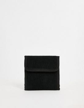asos包, ASOS | ASOS DESIGN cord wallet in black商品图片 4.5折