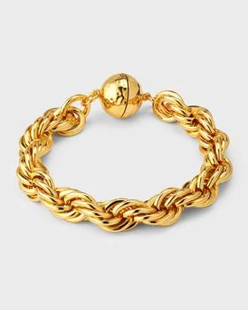 22K Gold Rope Chain Bracelet with Magnetic Clasp