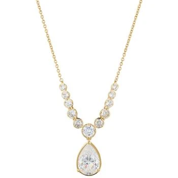 Eliot Danori | 18k Gold-Plated Pear-Shape Cubic Zirconia Pendant Necklace, 16" + 2" extender,  Created For Macy's,商家Macy's,价格¥554