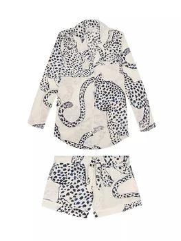Desmond & Dempsey | Jaguar Print Cotton Signature Pajama Set 