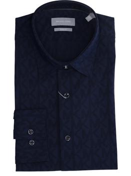 Michael Kors | Slim fit shirt with navy performance printing商品图片,