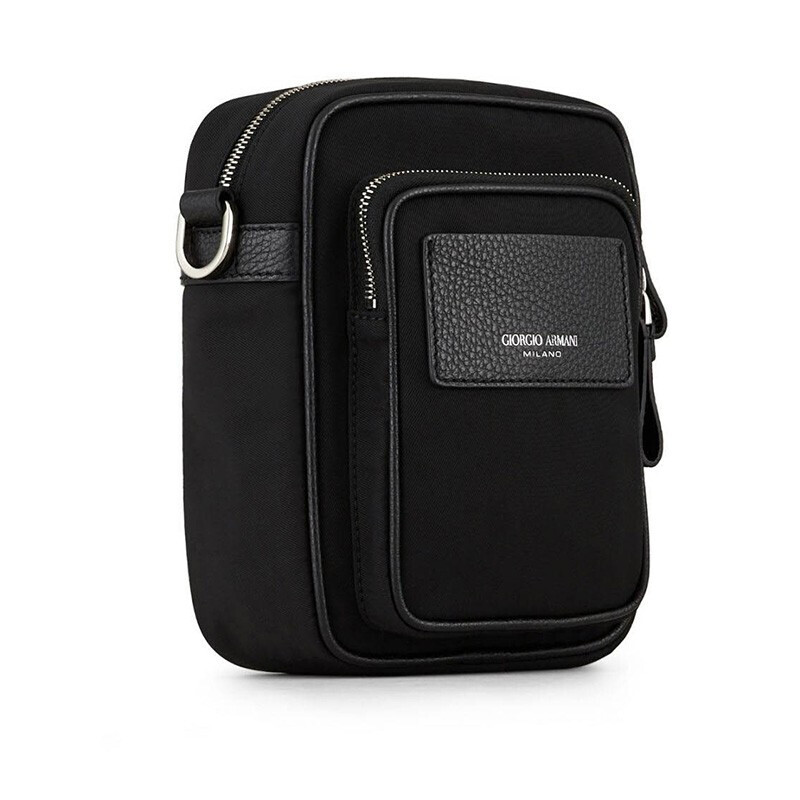 gancini单肩包, Giorgio Armani | GIORGIO ARMANI 男士黑色织物单肩斜跨包 Y2M242-YI68E-80001商品图片 独家减免邮费
