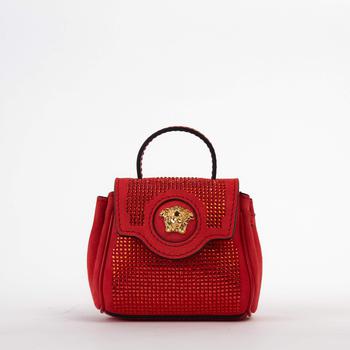 范思哲包, Versace | Versace Women's La Medusa Top Handle Orange Mini Bag商品图片 5.9折