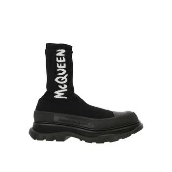 推荐Alexander Mcqueen Sock-Style Logo-Print Boots商品