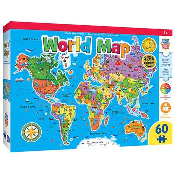 商品Educational World Map 60 Piece Puzzle图片