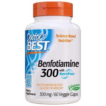 Doctors Best Vitamins | Doctors Best Benfotiamine 300 mg with Benfo Pure Veggie Capsules, 60 Ea商品图片,