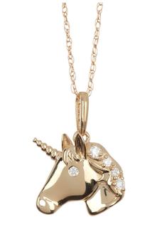 商品CANDELA JEWELRY | 10K Yellow Gold CZ Unicorn Necklace,商家Nordstrom Rack,价格¥573图片