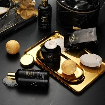 推荐Deluxe Noir Bath and Body Kit with 24 Karate Gold Bath Bombs - Relaxing Spa Bag商品