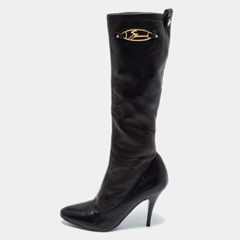 推荐Giuseppe Zanotti Black Leather Calf Length  Boots Size 36.5商品