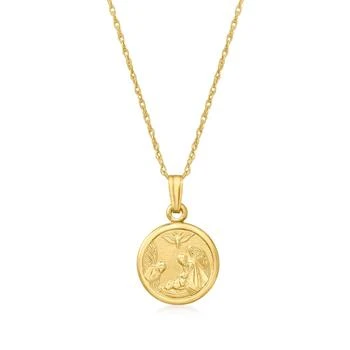 Ross-Simons | Ross-Simons Child's 14kt Yellow Gold Guardian Angel Pendant Necklace,商家Premium Outlets,价格¥1815