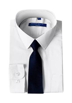 product Boys 4-20 Solid White Dress Shirt with Navy Tie image