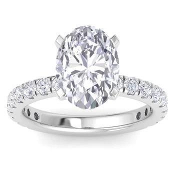 SSELECTS | 5 Carat Oval Shape Lab Grown Diamond Hidden Halo Engagement Ring In 14k White Gold (g-h, Vs2),商家Premium Outlets,价格¥36354
