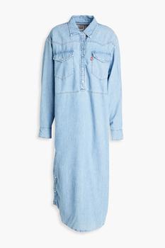 Ganni | Cotton and hemp-blend denim shirt dress商品图片,4.4折