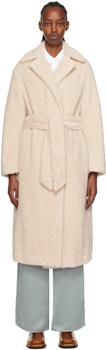 Vince | Beige Textured Faux-Fur Coat商品图片,