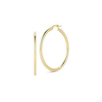 推荐Roberto Coin Medium Round Hoop Earrings 556024AYER00商品