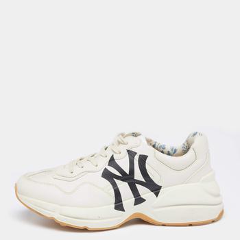 product Gucci Off White Leather Rhyton NY Yankees Low Top Sneakers Size 41 image