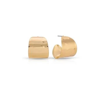Ettika Jewelry | Hammered 18K Gold-Plated Cupped Hoop Earrings,商家Macy's,价格¥261