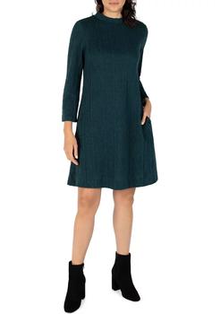 Sandra Darren, Sandra Darren | Women's Long Sleeve Mock Neck Diamond Knit Sweater Dress商品图片 