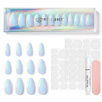 MODELONES | Light Up - 24 Fake Nails 12 Sizes Short Almond Press on Nails Kit,商家MODELONES,价格¥68