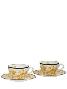 Gucci | Set Of 2 Herbarium Cups & Saucers,商家LUISAVIAROMA,价格¥3361