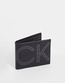 Calvin Klein | Calvin Klein large icon logo wallet in black商品图片,8折