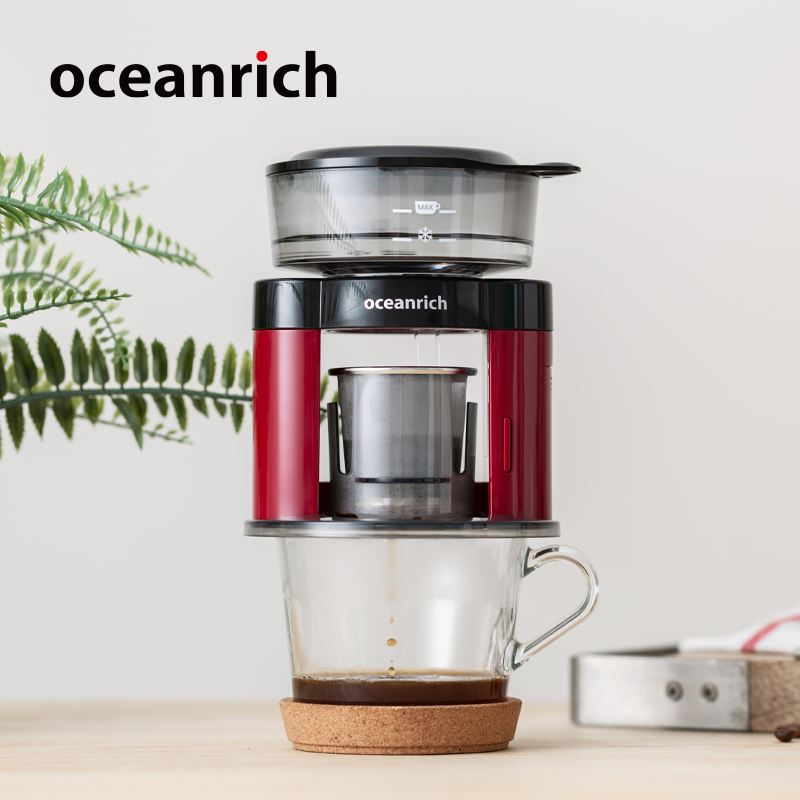商品【国内直发】oceanrich/欧新力奇二合一自动旋转咖啡机S3滴漏便携式手冲挂耳杯 红色图片