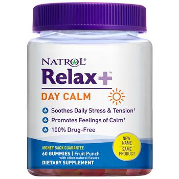 Natrol | Relax+ Day Calm, Daily Stress Relief, Gummies Fruit Punch商品图片,6.9折, 独家减免邮费